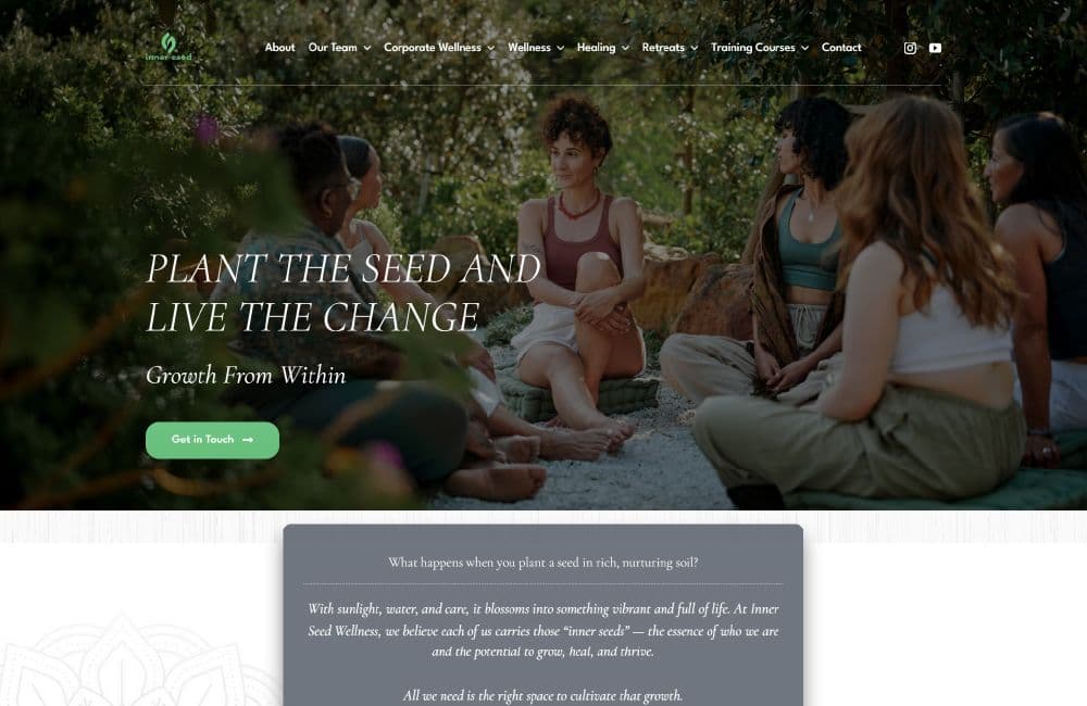 لقطة شاشة لموقع Inner Seed UAE الإلكتروني