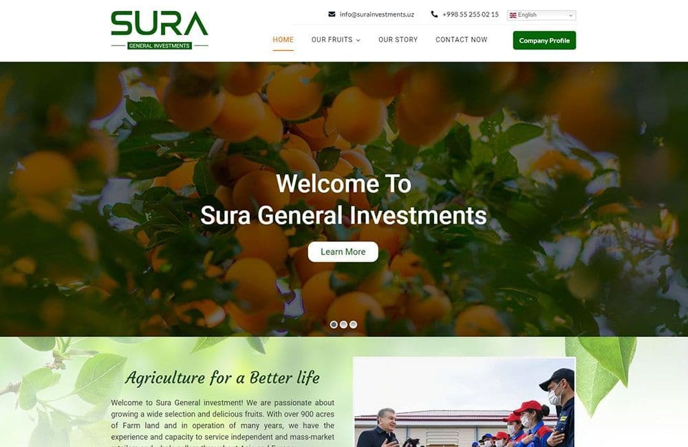 لقطة شاشة لموقع Sura General Investment الإلكتروني